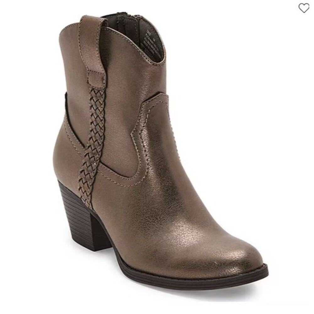 Frye and Co. Women's Size 6.5 Daxx Stacked Heel Cowboy Boots 6.5M Platinum